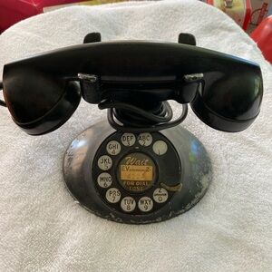 Vintage Black Rotary Dial Telephone